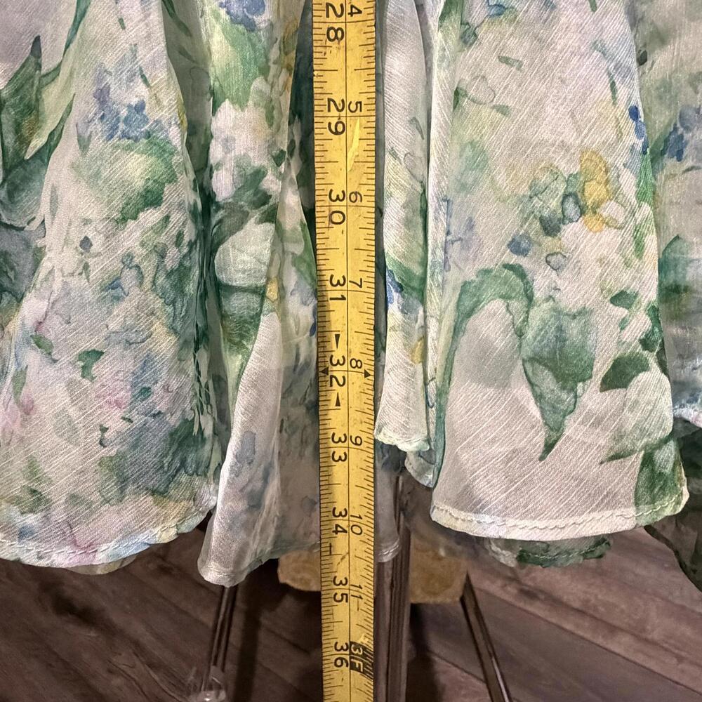 NWT Lulus Grateful Feelings Sage Green Floral Puff Sleeve Dress Small Spring - Picture 16 of 16